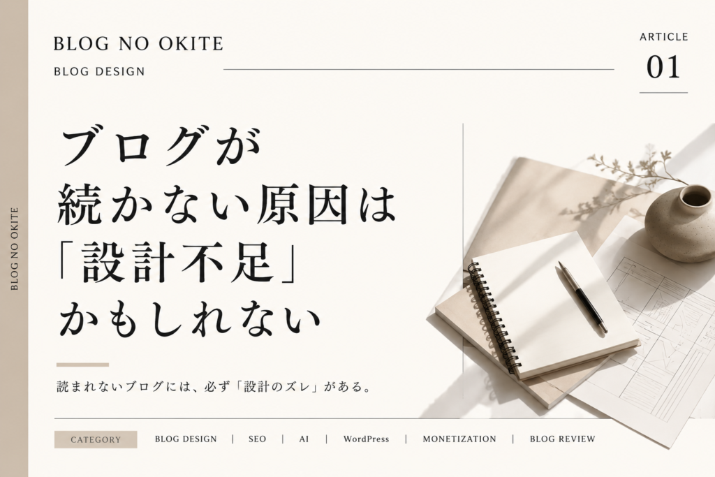 ブログの設計不足